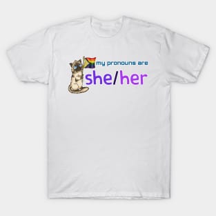 My Pronouns with Chocolate (She/Her) T-Shirt